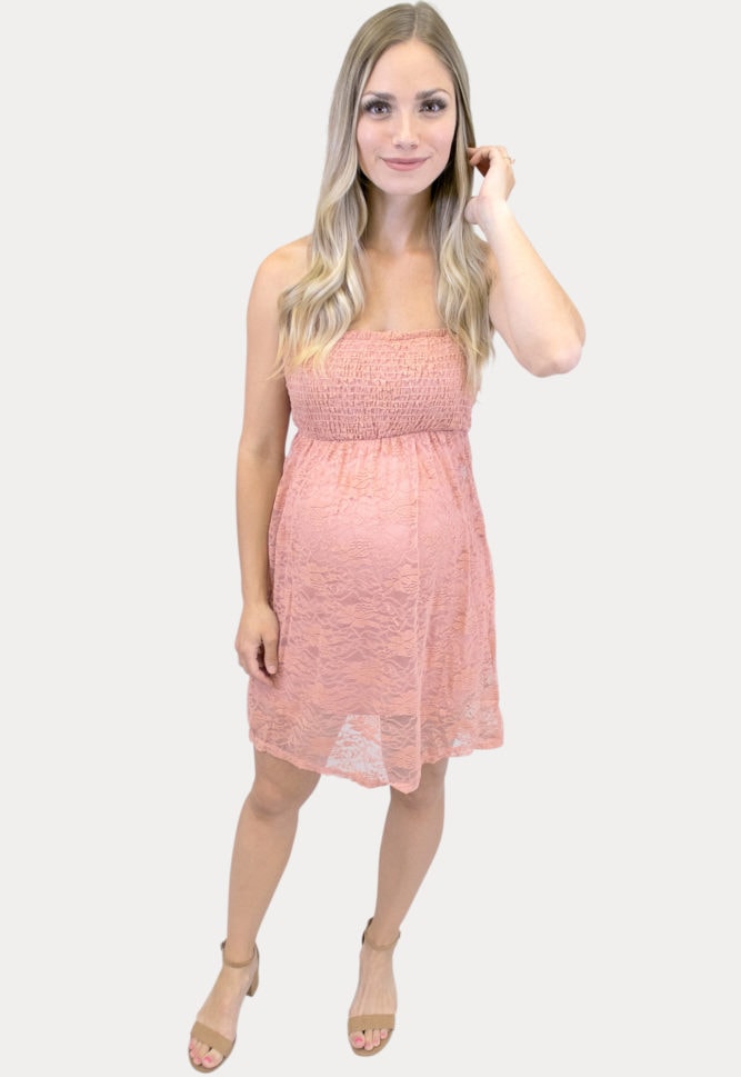 strapless smock top maternity dress