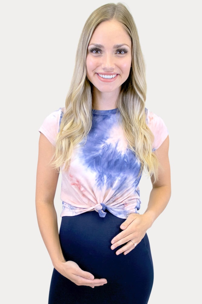 tie dye maternity crop top