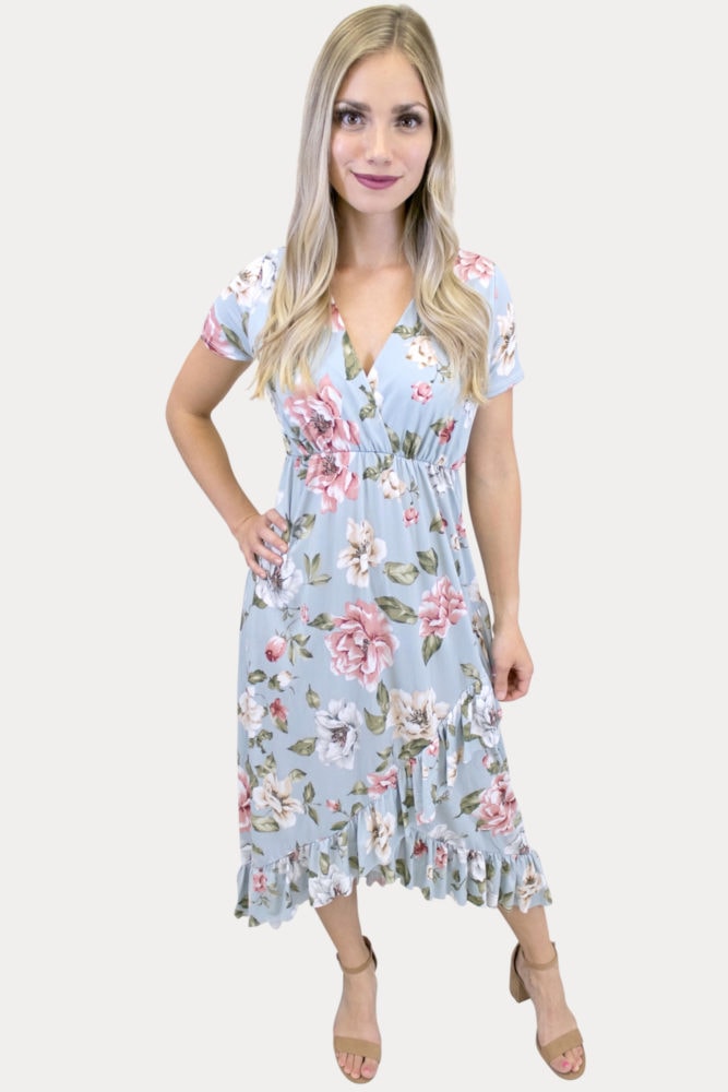 ruffle wrap dress