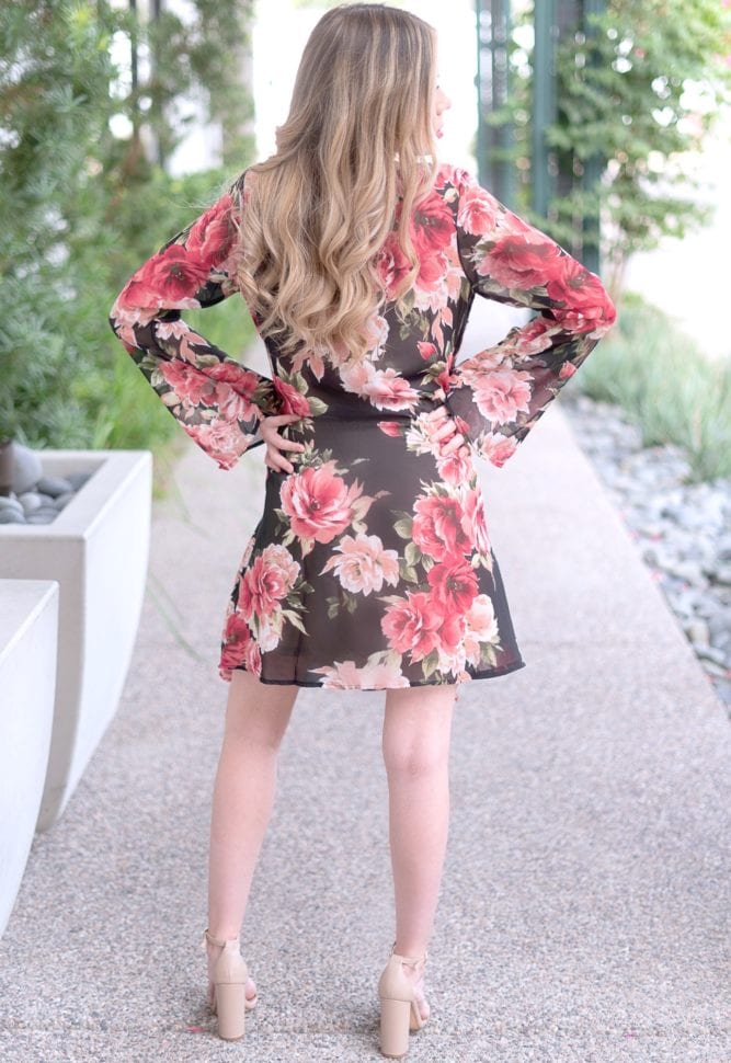 floral v-neck dress