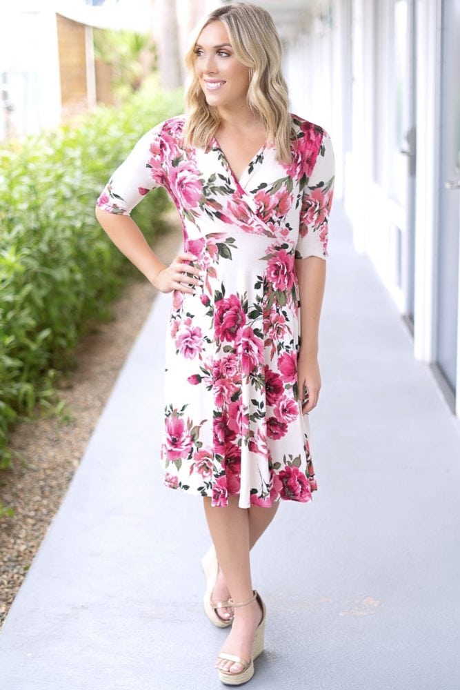 cream floral dress