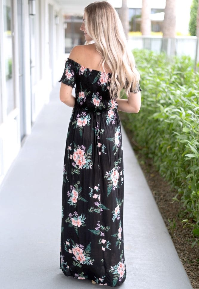 black smock top maxi