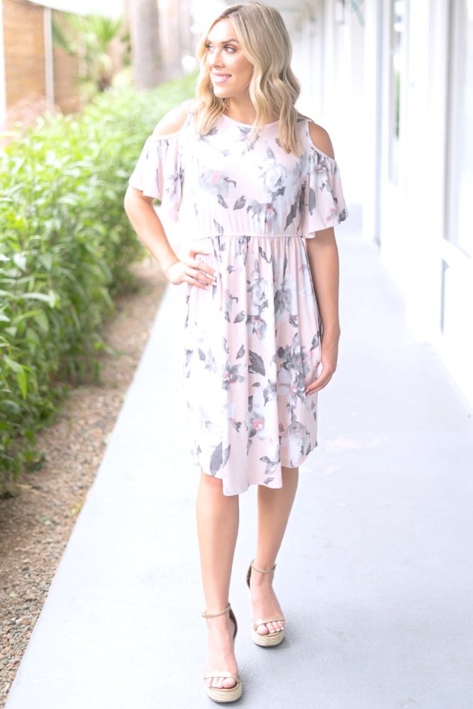 flowy blush dress