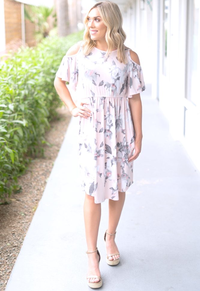 flowy blush dress