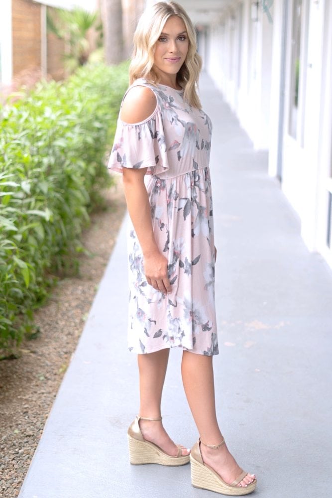 flowy blush dress