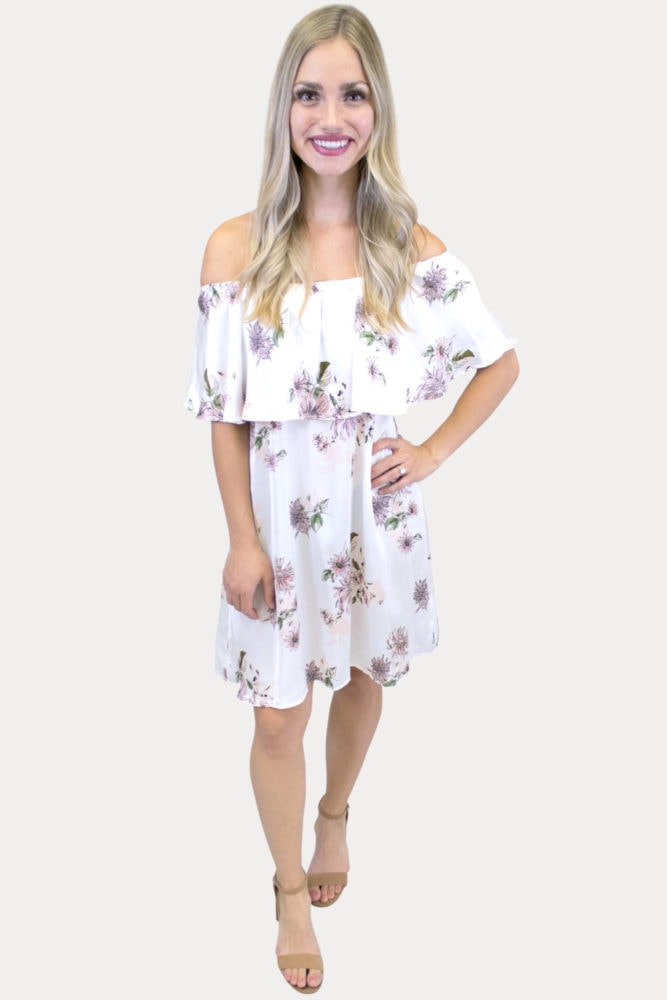 satin floral dress