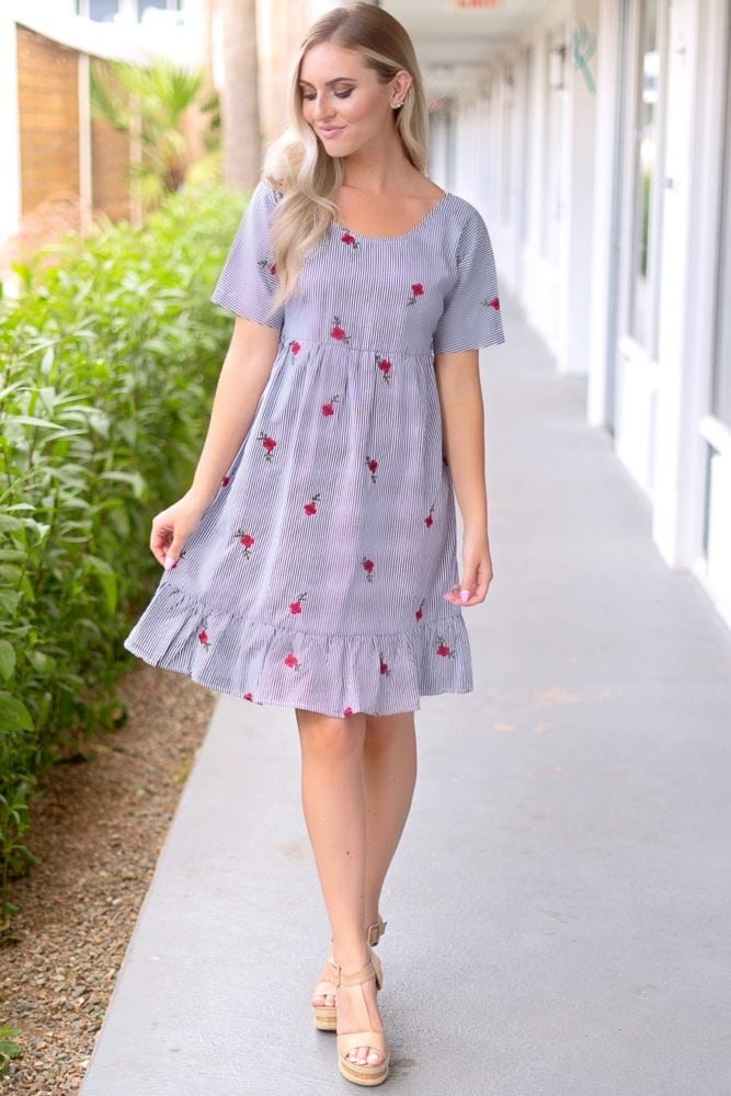 floral striped dress