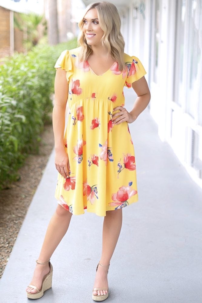 floral yellow dress