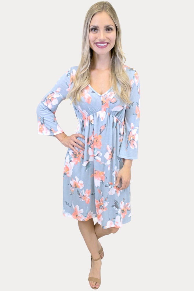 v-neck floral dress
