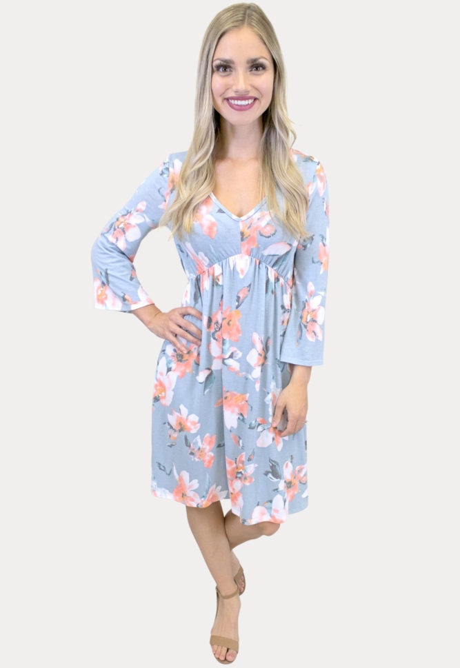 v-neck floral dress