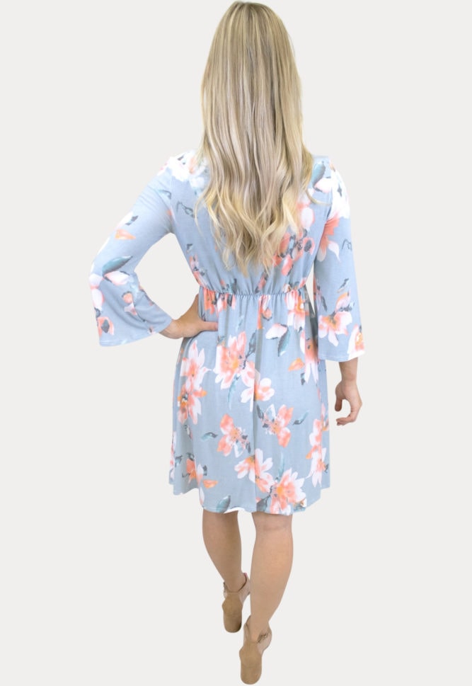 v-neck floral maternity dress