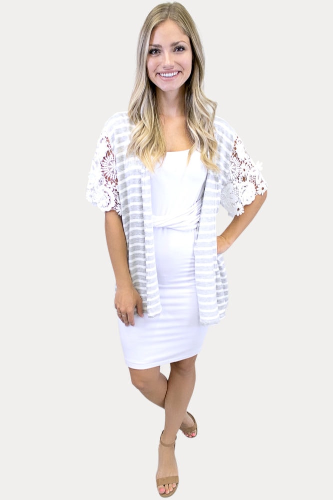 women's striped kimono