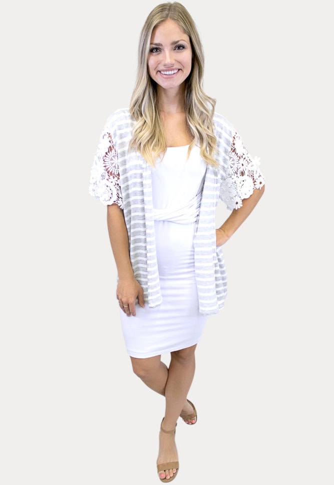 women's striped kimono