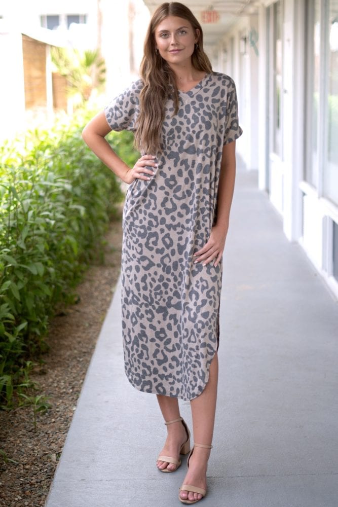 leopard maxi dress