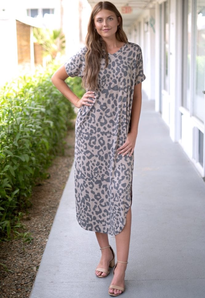 leopard maxi dress