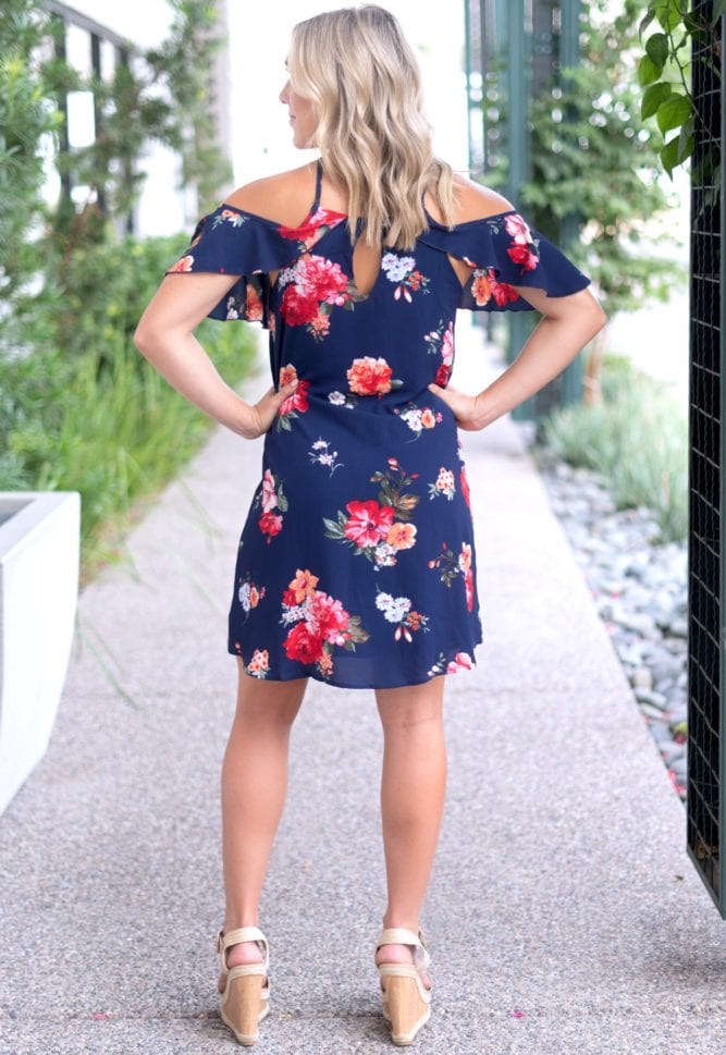 floral blue dress