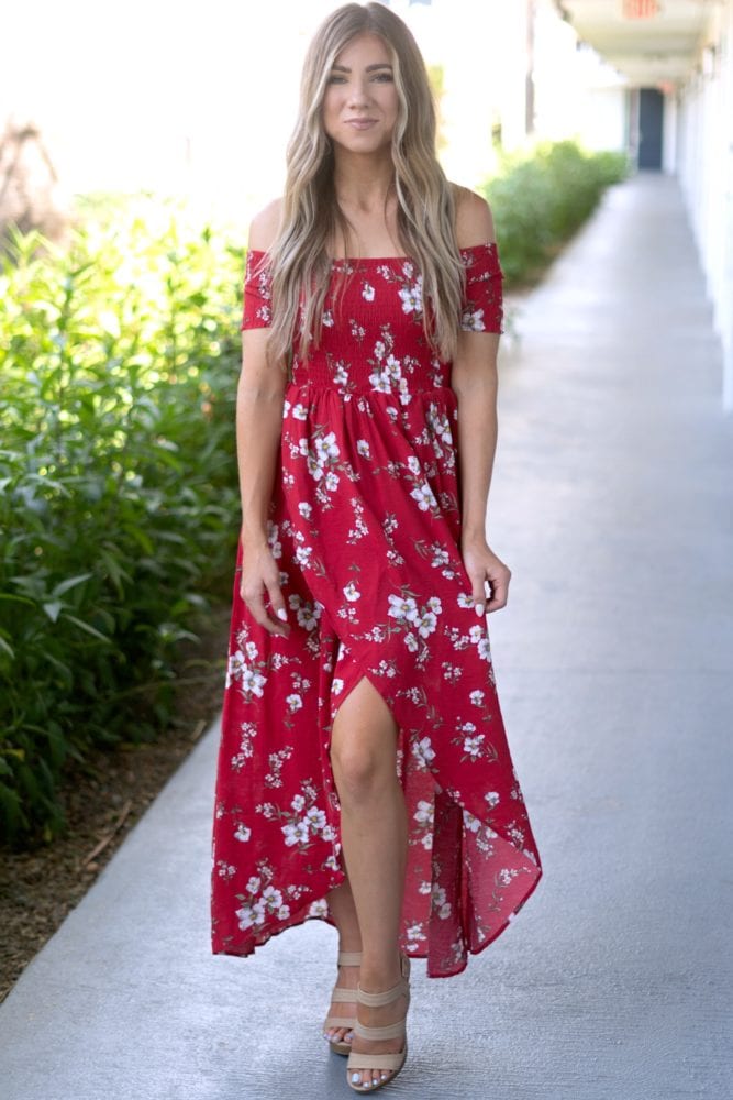 floral wrap dress
