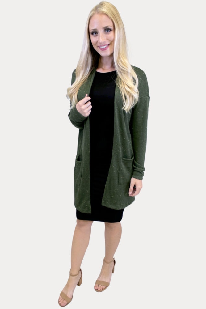Olive Rainbow Speckled Kimono