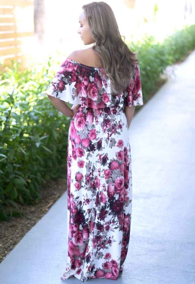 pink floral maxi dress