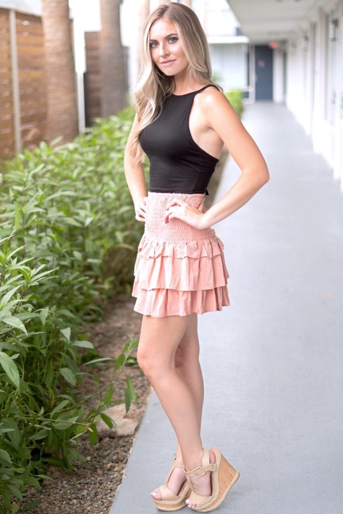 pink ruffle skirt