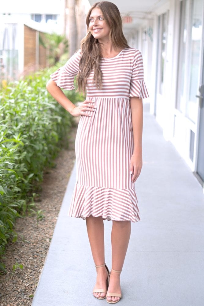 striped midi dress