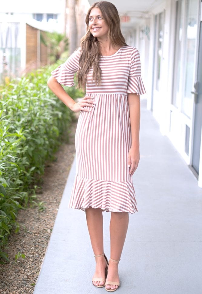 striped midi dress