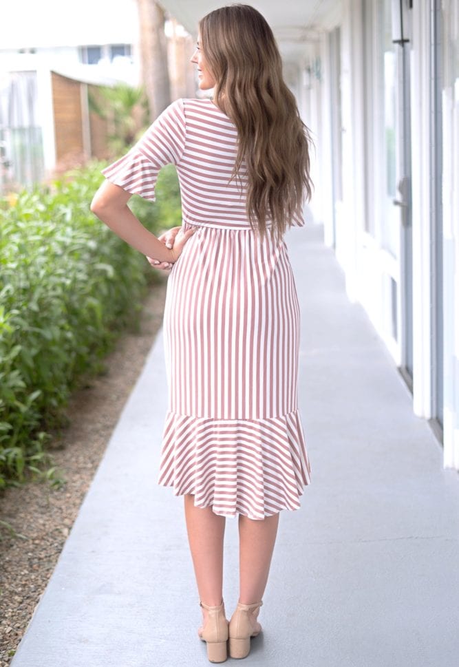 striped midi dress
