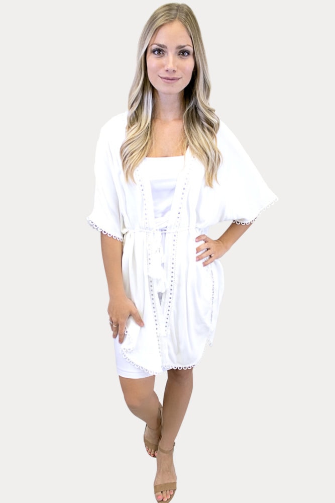 women's white kimono