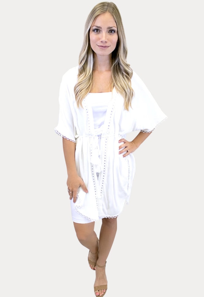 women's white kimono
