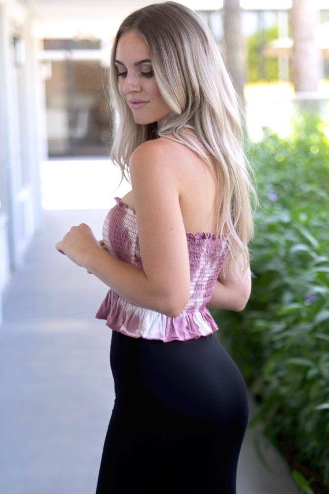 pink tie dye top