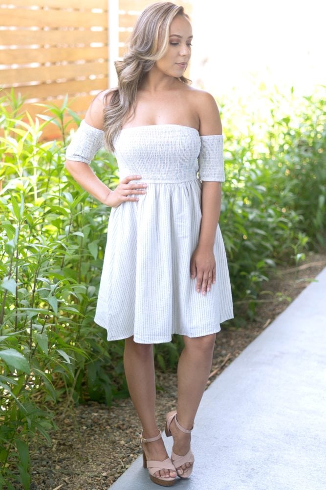 striped smock top dress