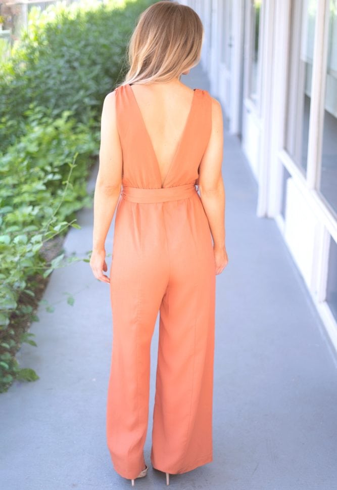 orange v-neck jumper