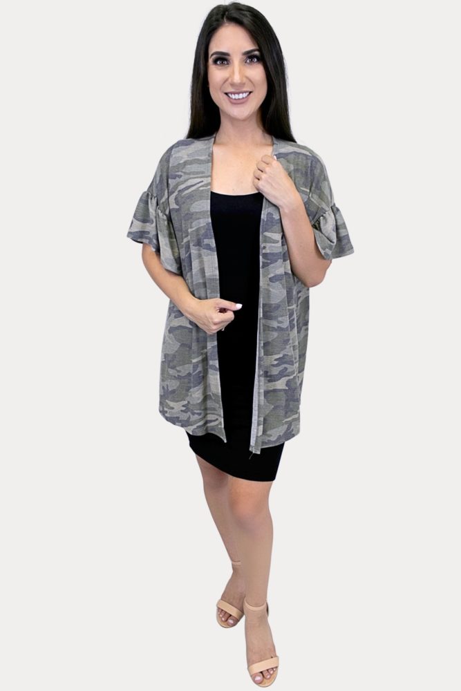women's camo kimono