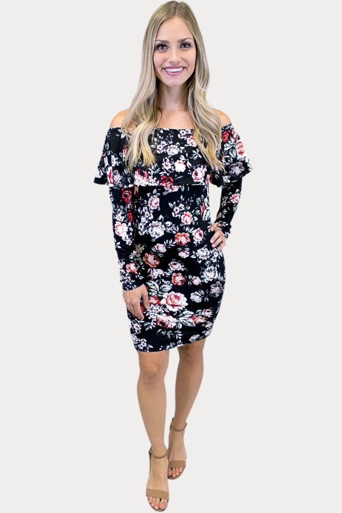 long sleeve floral dress