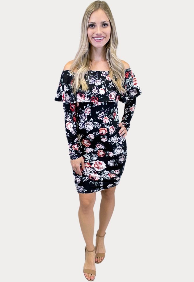 long sleeve floral dress