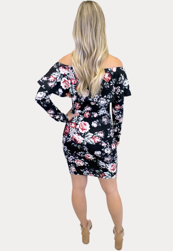 long sleeve floral dress