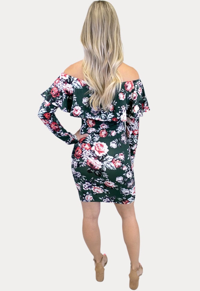 floral dress with long sleeves