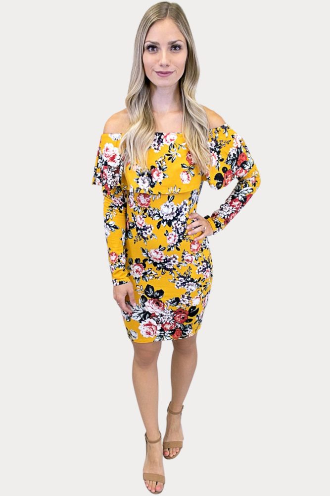 floral long sleeve dress