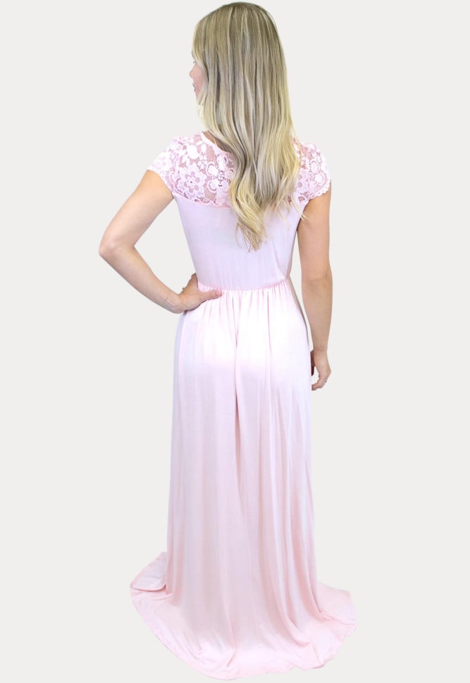 high neck maternity maxi dress