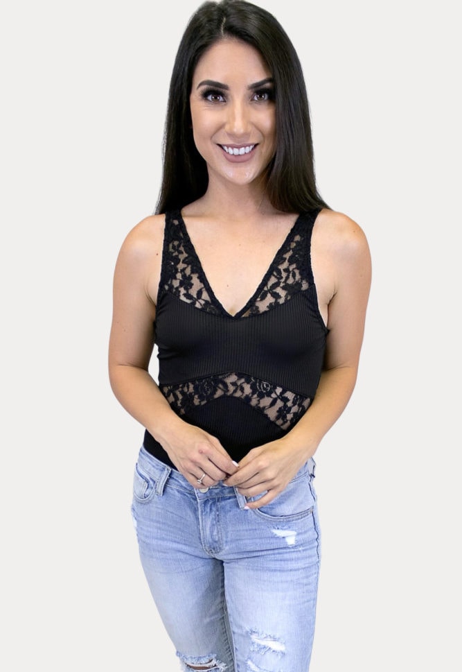 black lace bodysuit