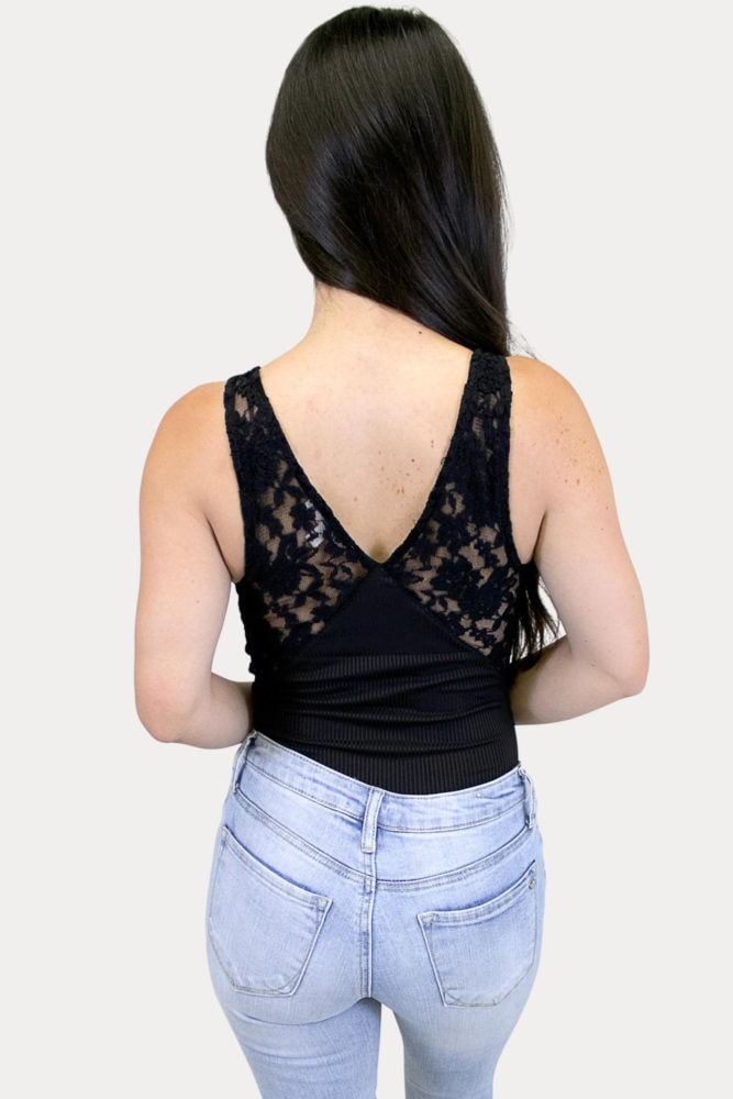 black lace bodysuit