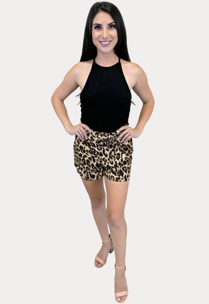 women's leopard print shorts