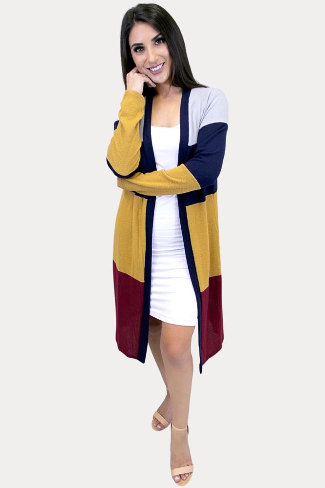 color block cardigan