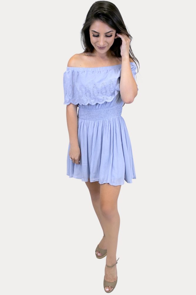 embroidered ruffle dress