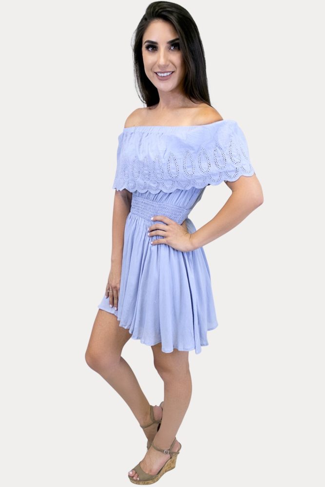 embroidered ruffle dress