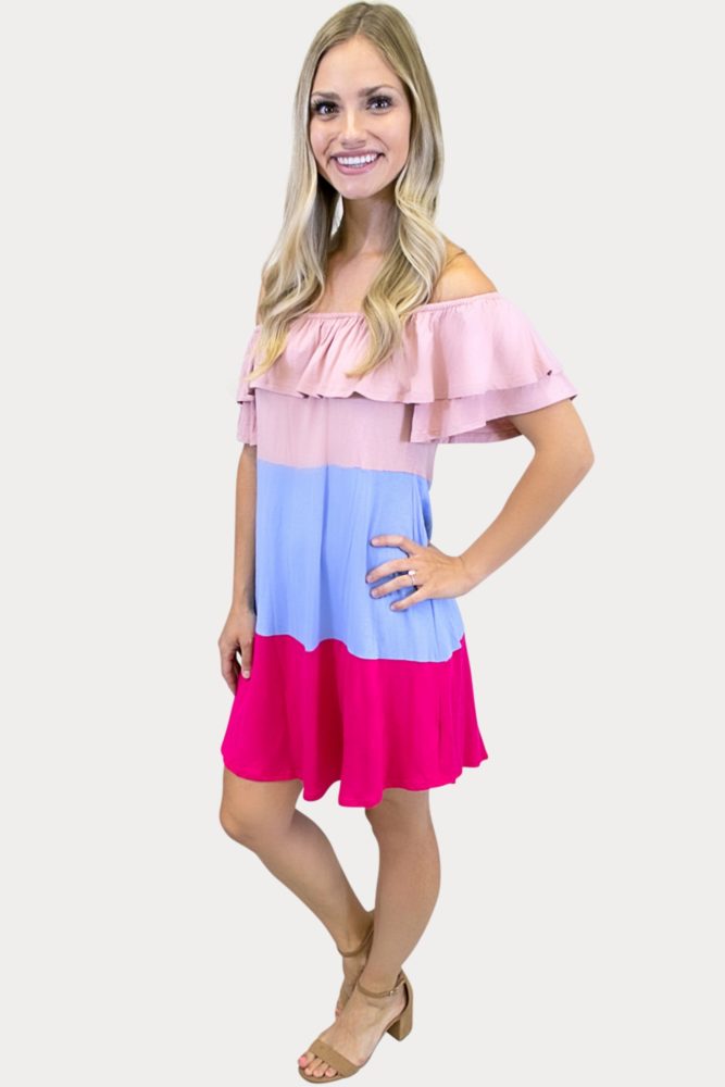 multi striped dress