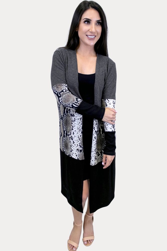 snake print kimono