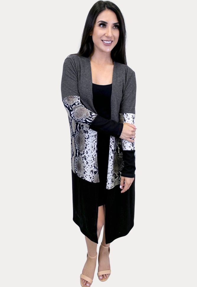 snake print kimono
