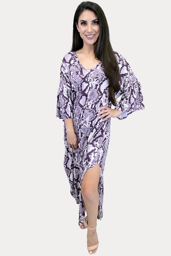 snake print maxi dress