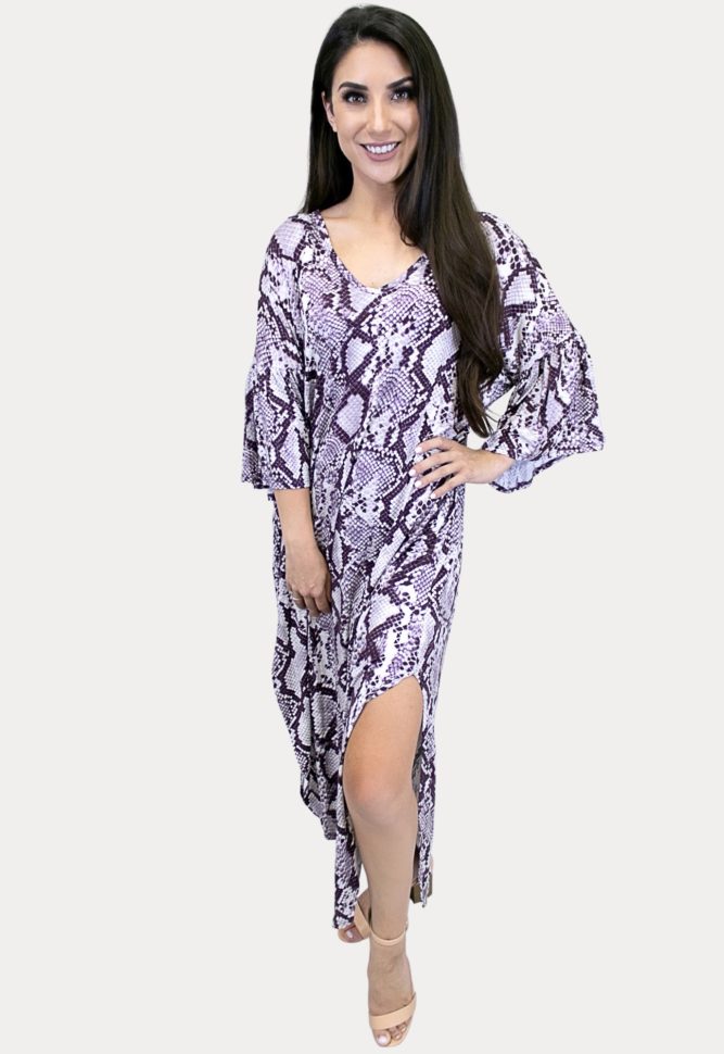 snake print maxi dress
